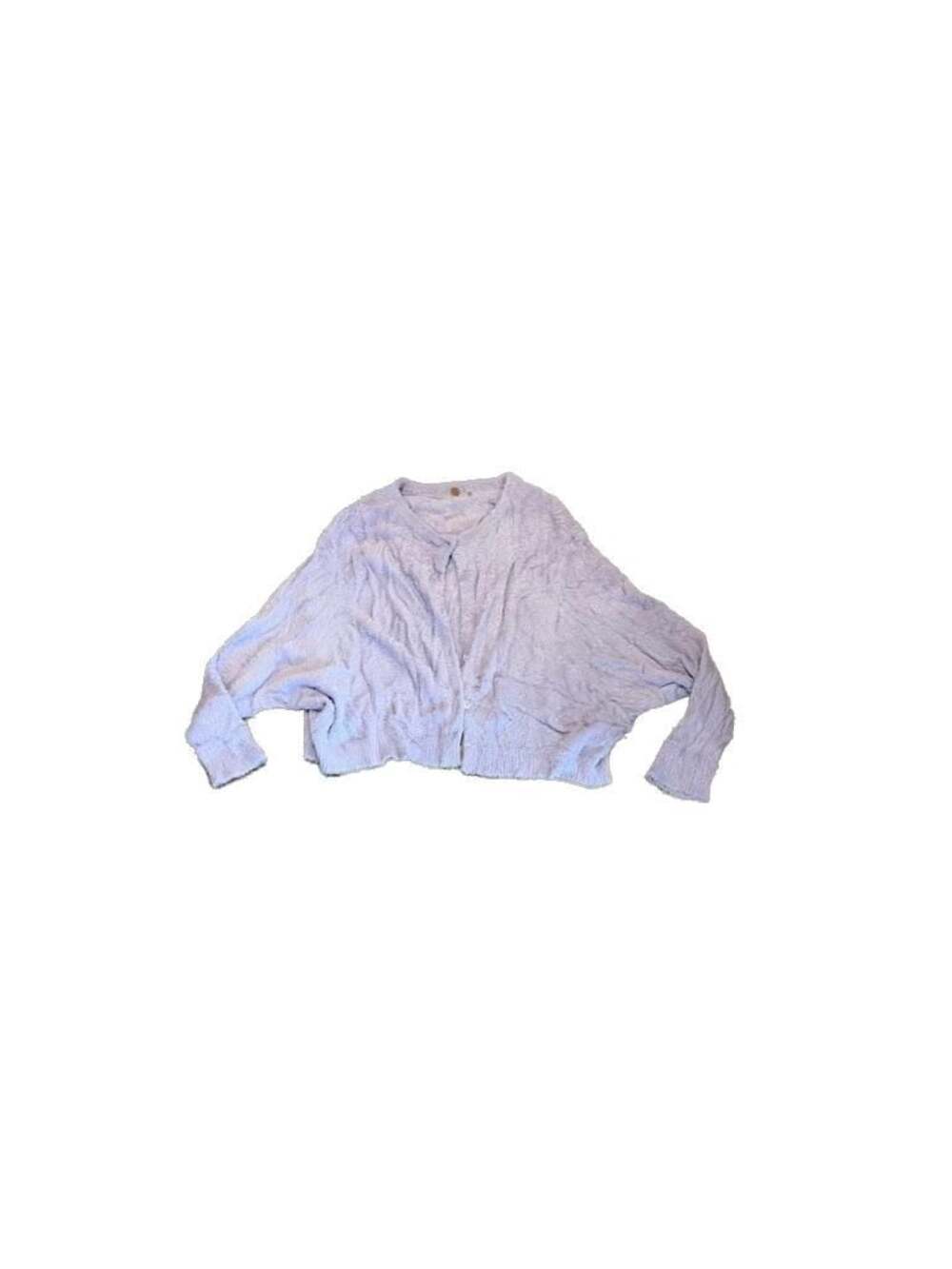 Free People FP One Lilac Purple Faux Fur Eyelash Knit Cropped Cardigan